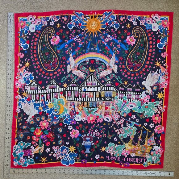 NWOT Liberty Love Navy Silk Twill Scarf Limited Collectible